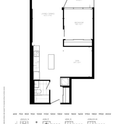 199 Slater st condos for sale - Ottawa condos for sale -condos in ottawa for sale -OTTAWA DOWNTOWN CONDOS FOR SALE -PLANS -1 Beds 674SFT-C3